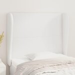 VIDAXL Tete de lit avec oreilles Blanc 103x23x118/128 cm Similicuir