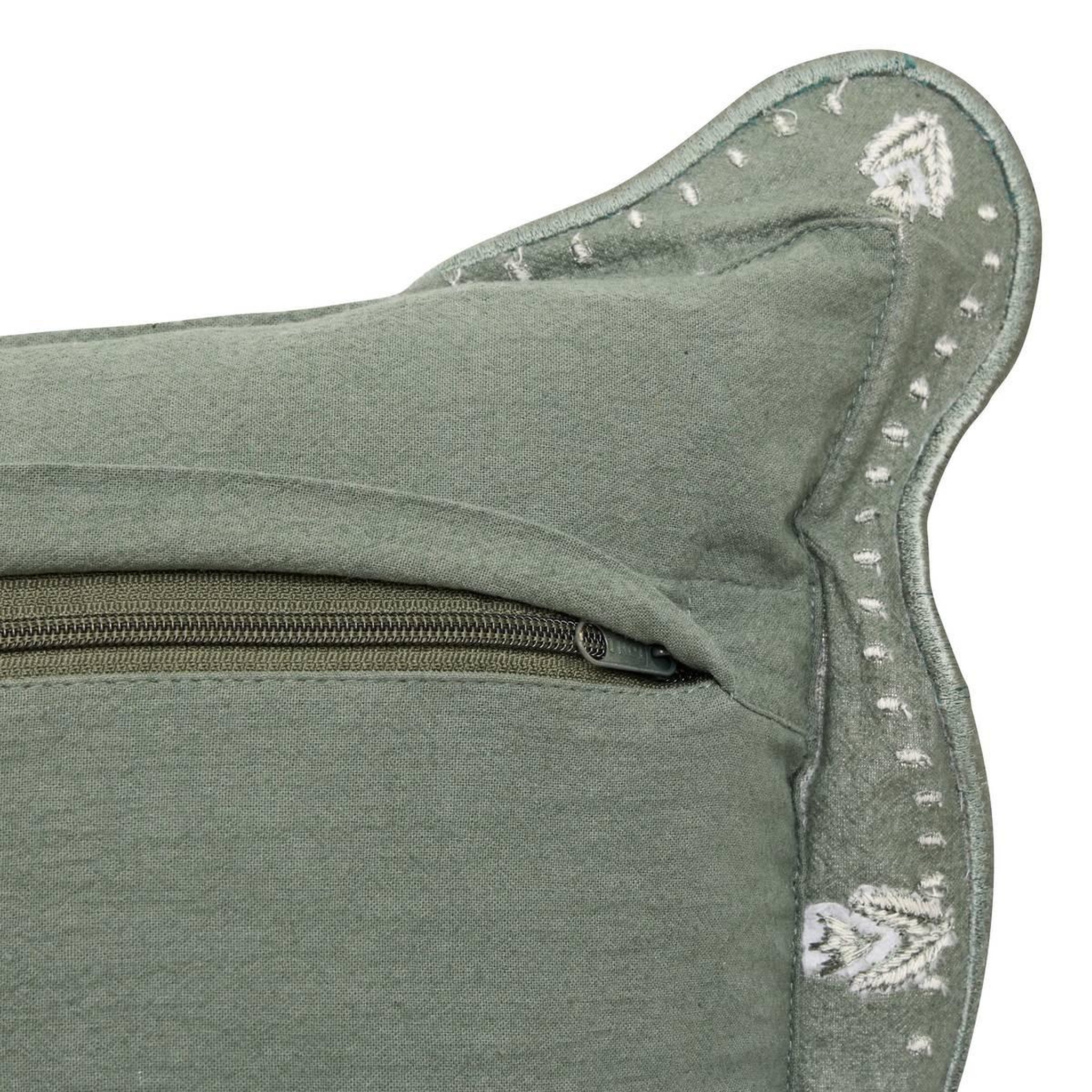 Voir la diapositive 3 : ATMOSPHERA Coussin déco brodé  mona  55x55cm kaki