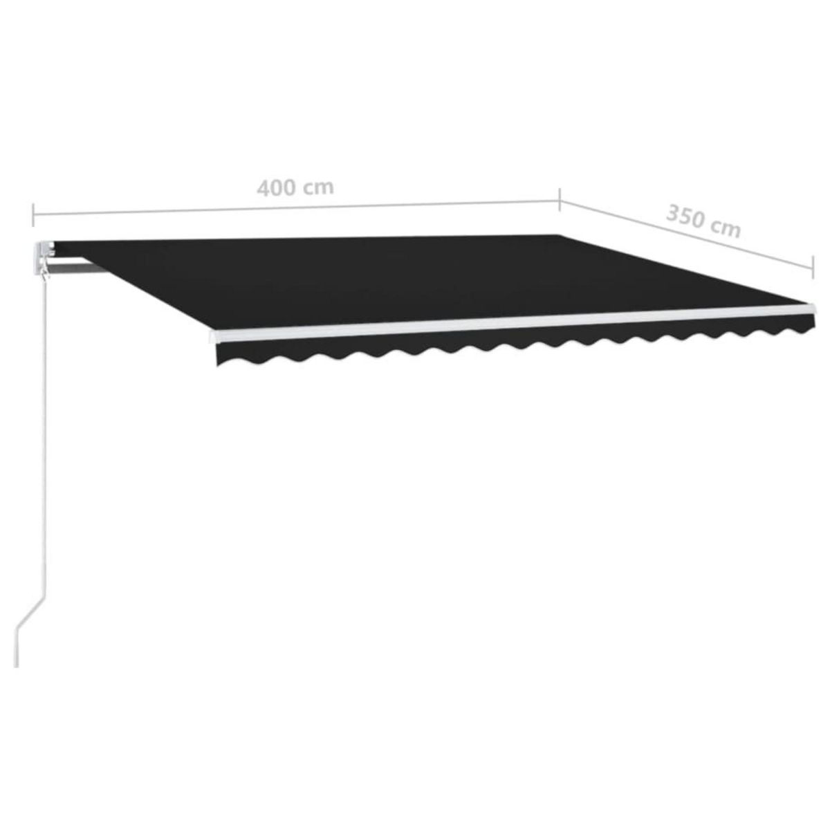 VIDAXL Auvent manuel retractable 400x350 cm Anthracite