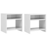 VIDAXL Tables de chevet 2pcs Blanc brillant 40x30x40cm bois ingenierie