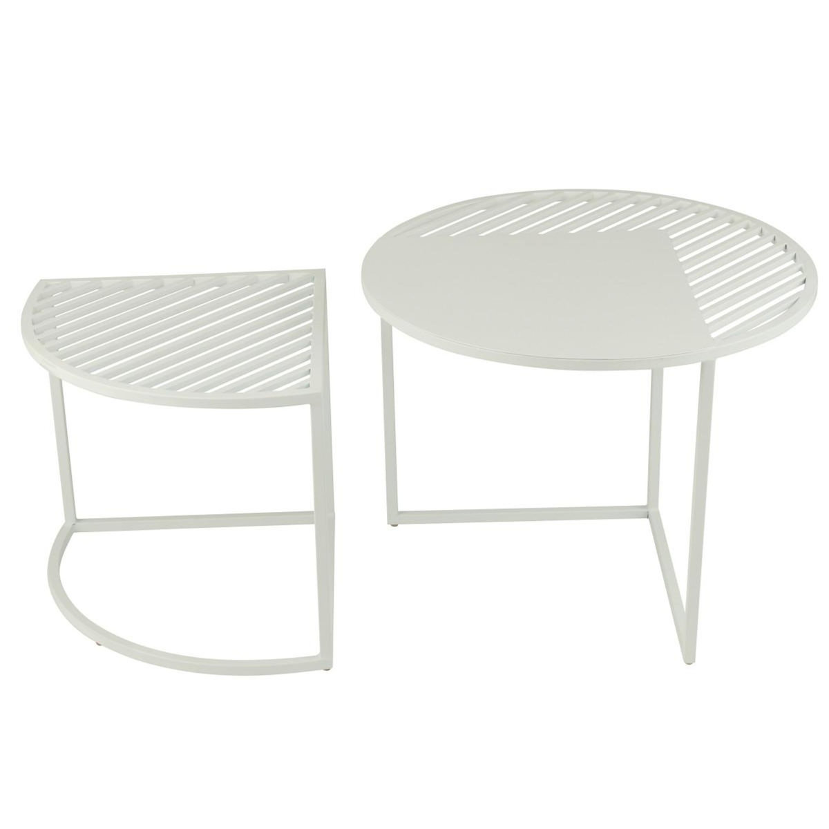 Paris Prix Lot de 2 Tables d'Appoint de Jardin  Celie  60cm Blanc