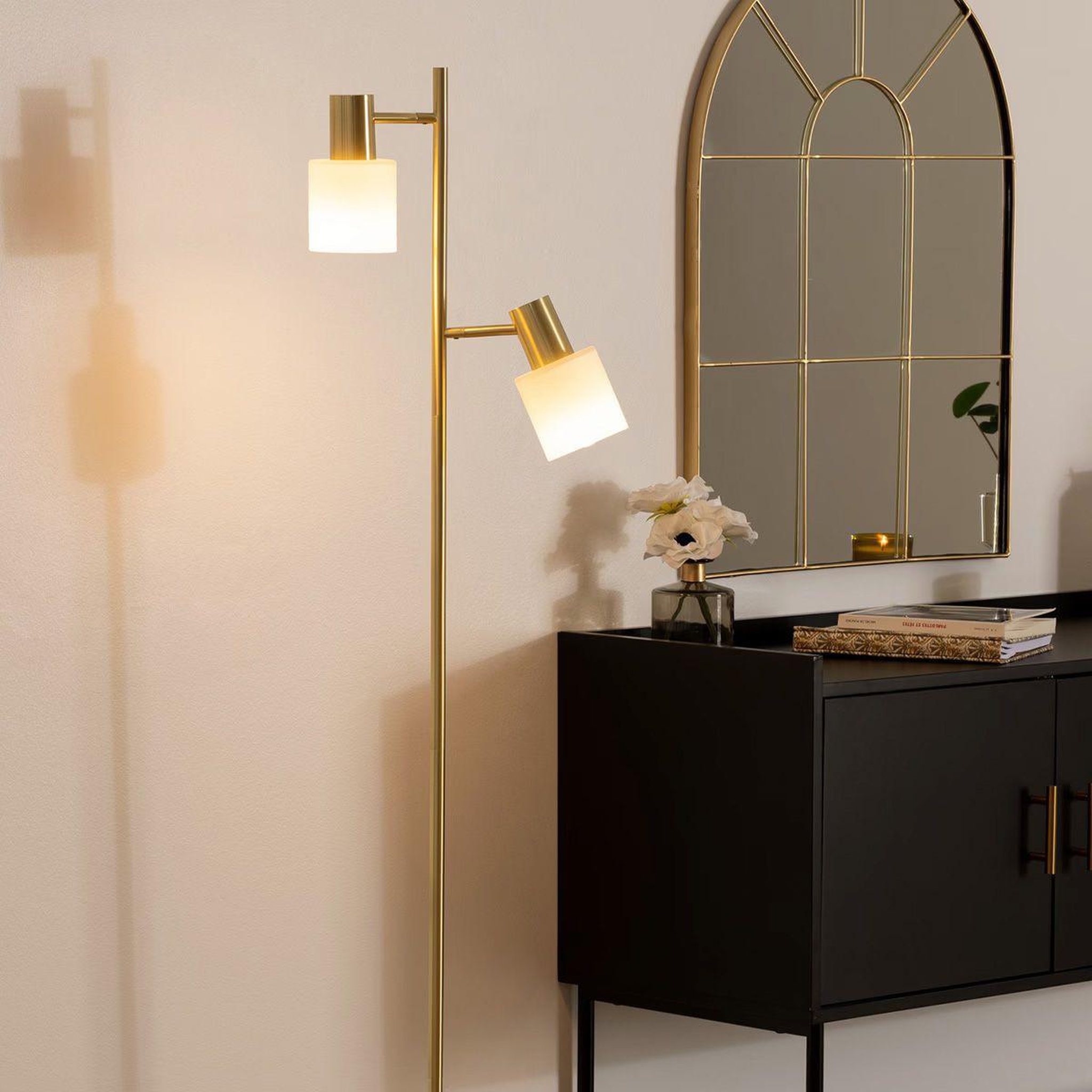 Voir la diapositive 5 : ATMOSPHERA Lampadaire design en métal  tais  143cm or