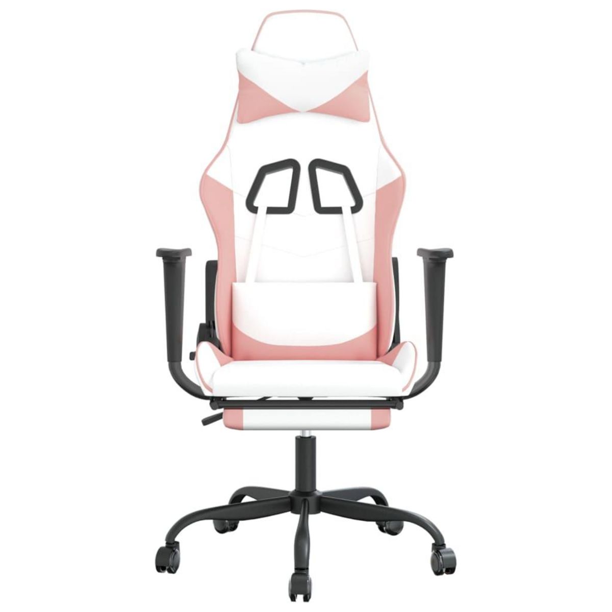 VIDAXL Chaise de jeu avec repose-pied Blanc et rose Similicuir