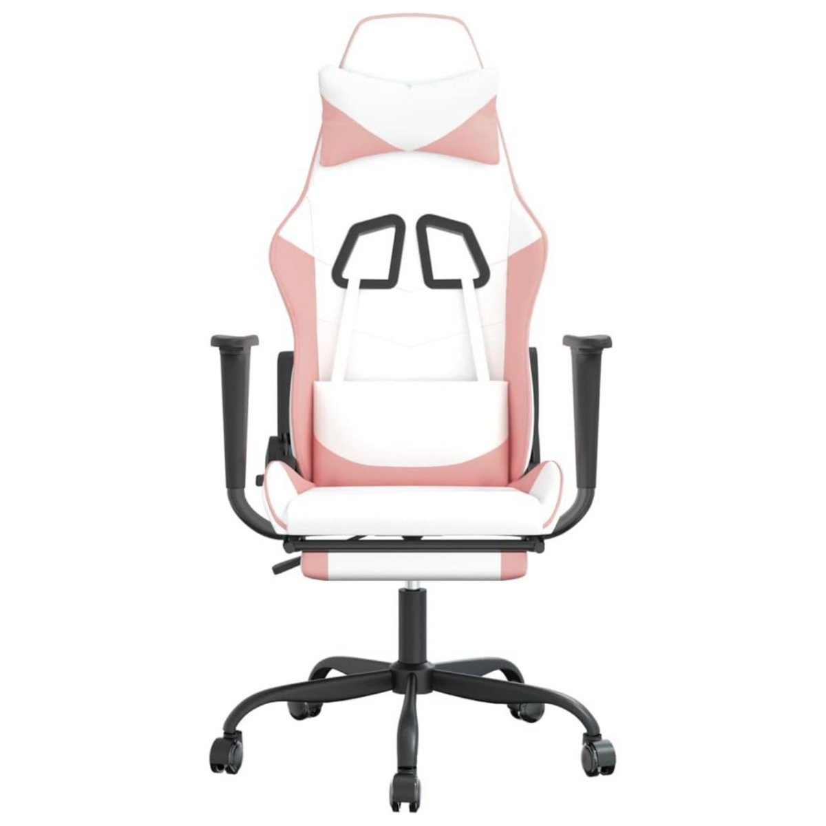 VIDAXL Chaise de jeu avec repose-pied Blanc et rose Similicuir