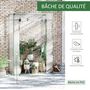 Voir la diapositive 4 : OUTSUNNY Serre de Jardin serre à tomates 1L x 0,5l x 1,5H m porte zippée déroulante acier thermolaqué PVC haute densité 140 g/m² anti-UV