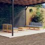 Voir la diapositive 1 : VIDAXL Salon de jardin 6 pcs avec coussins gris bois de pin