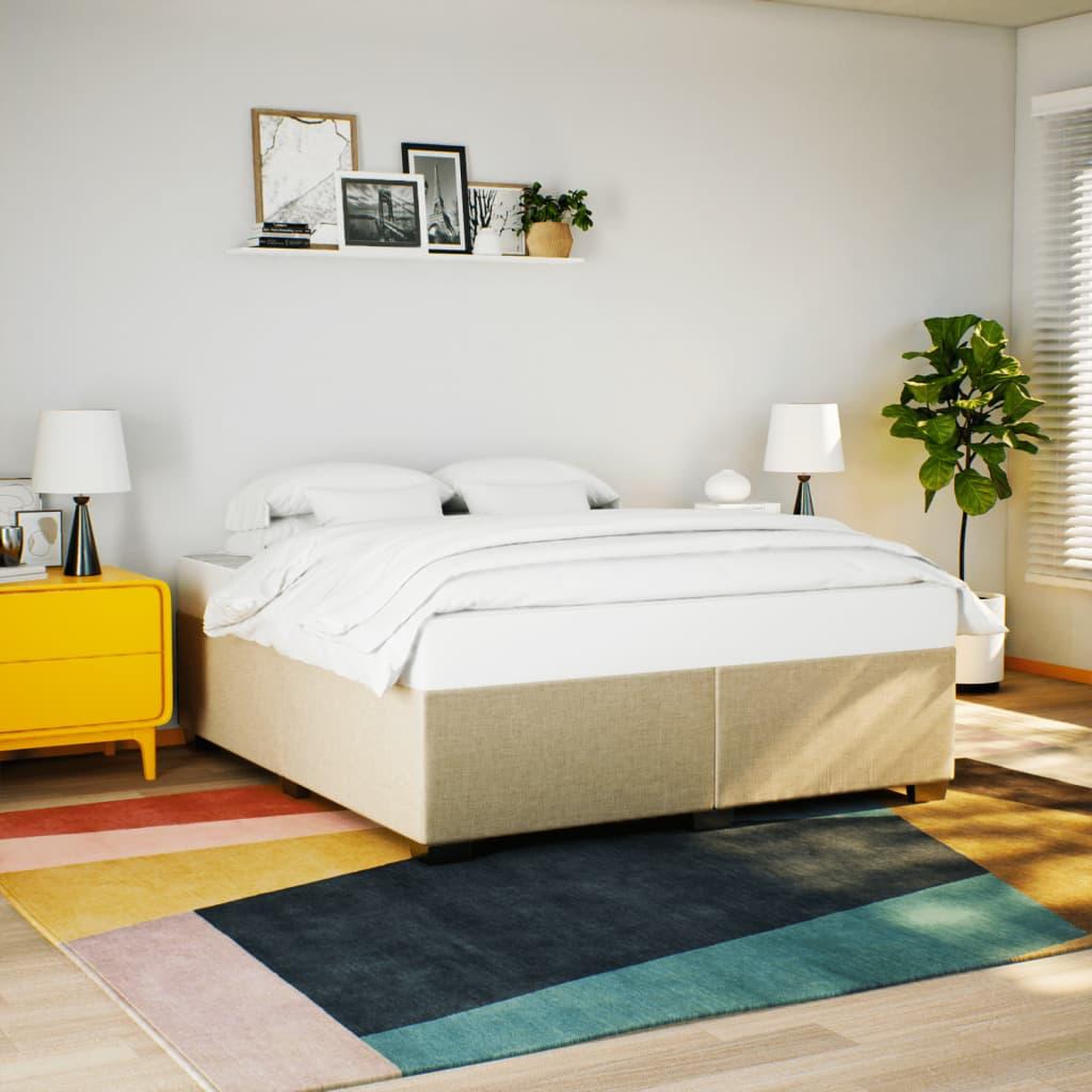 VIDAXL Cadre de lit sans matelas creme 180x200 cm tissu