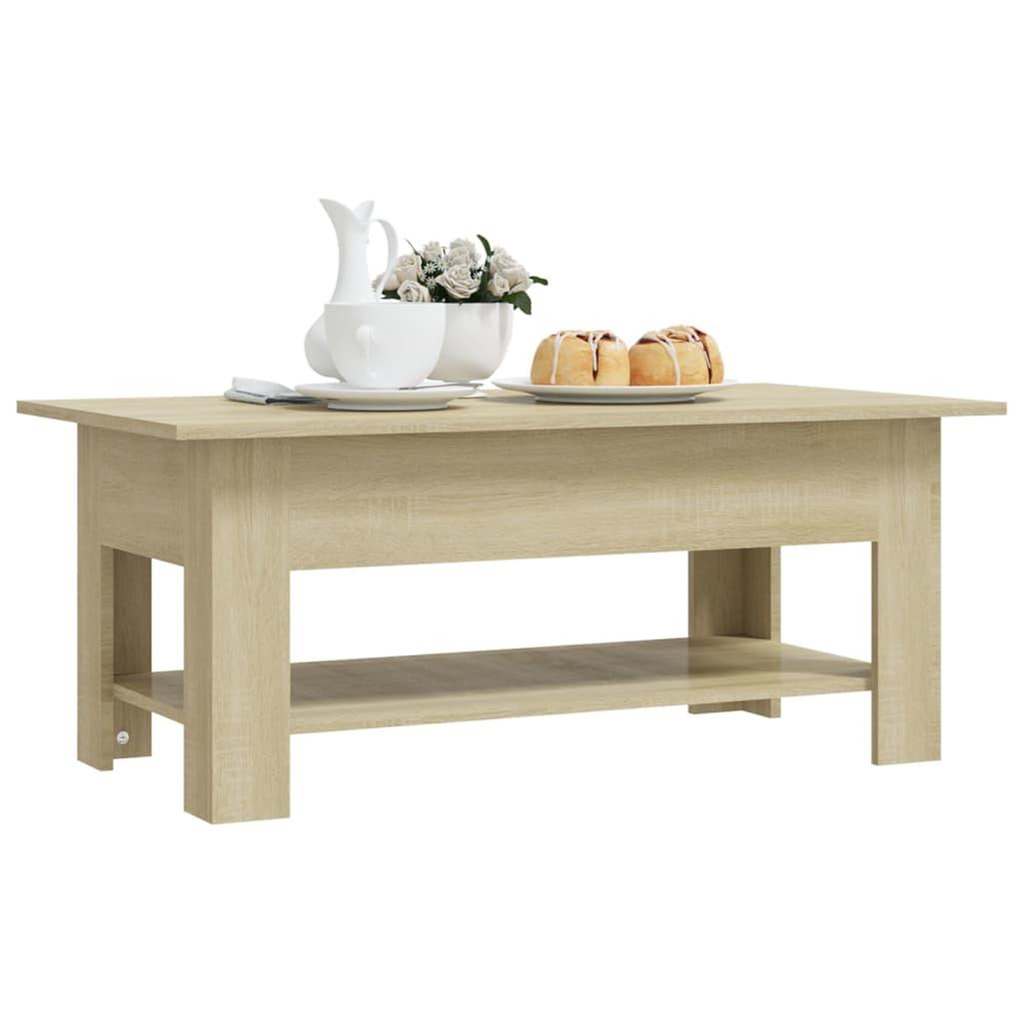 Voir la diapositive 5 : VIDAXL Table basse chene sonoma 102x55x42 cm bois d'ingenierie