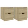 Voir la diapositive 2 : VIDAXL Tables de chevet 2 pcs chene sonoma 40x40x50 cm bois ingenierie