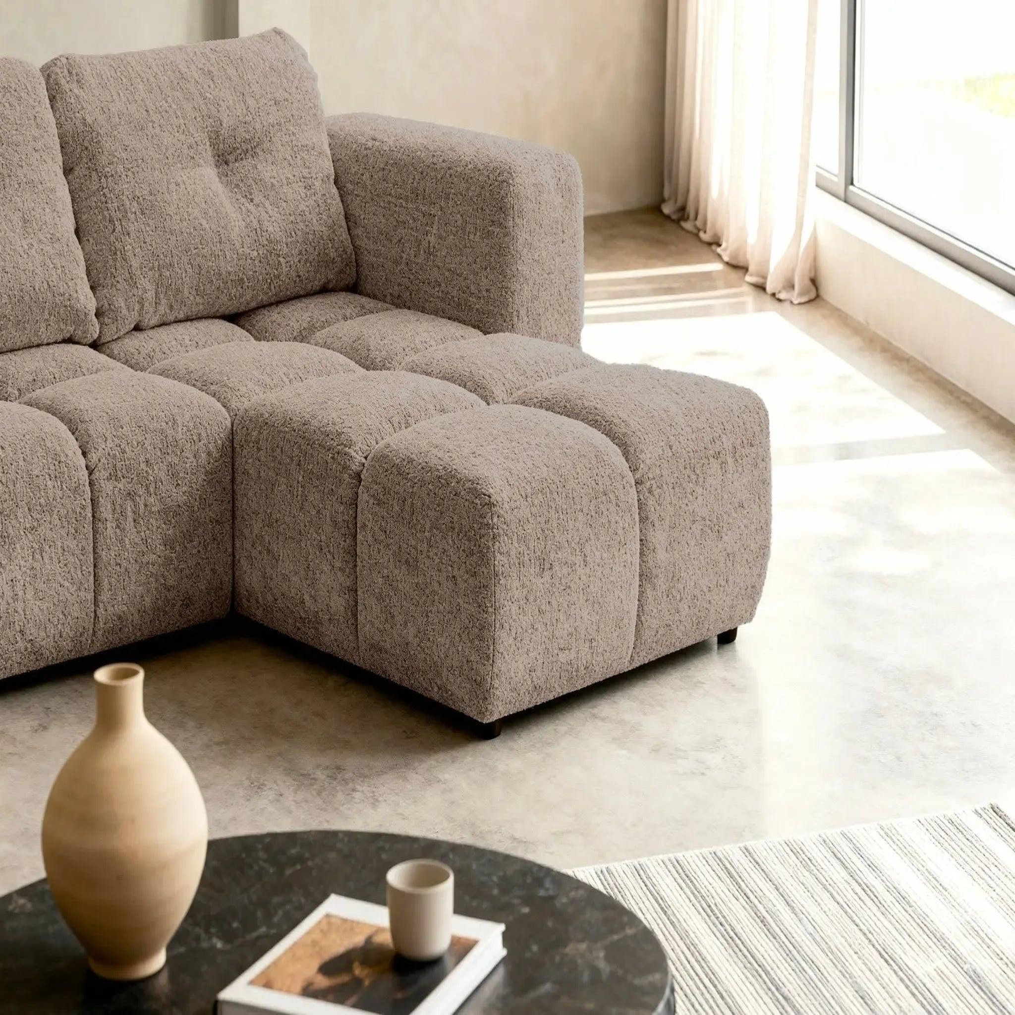 Voir la diapositive 4 : CASANOVA PARIS Romy 3 places - canapé d'angle convertible tissu chenille 3 places