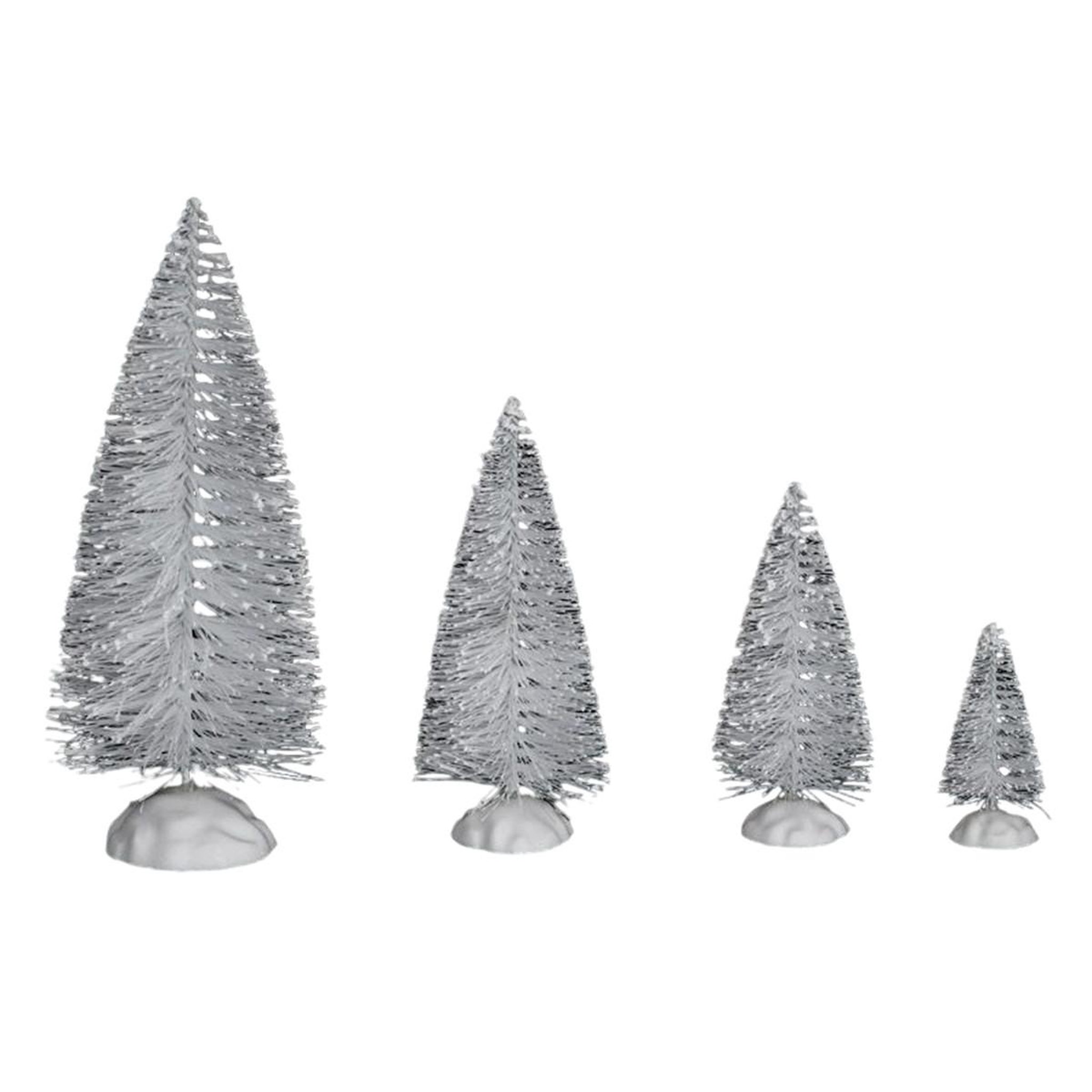 Voir la diapositive 1 : FEERIC LIGHT & CHRISTMAS Lot de 10 sapins de noël  village  20cm blanc