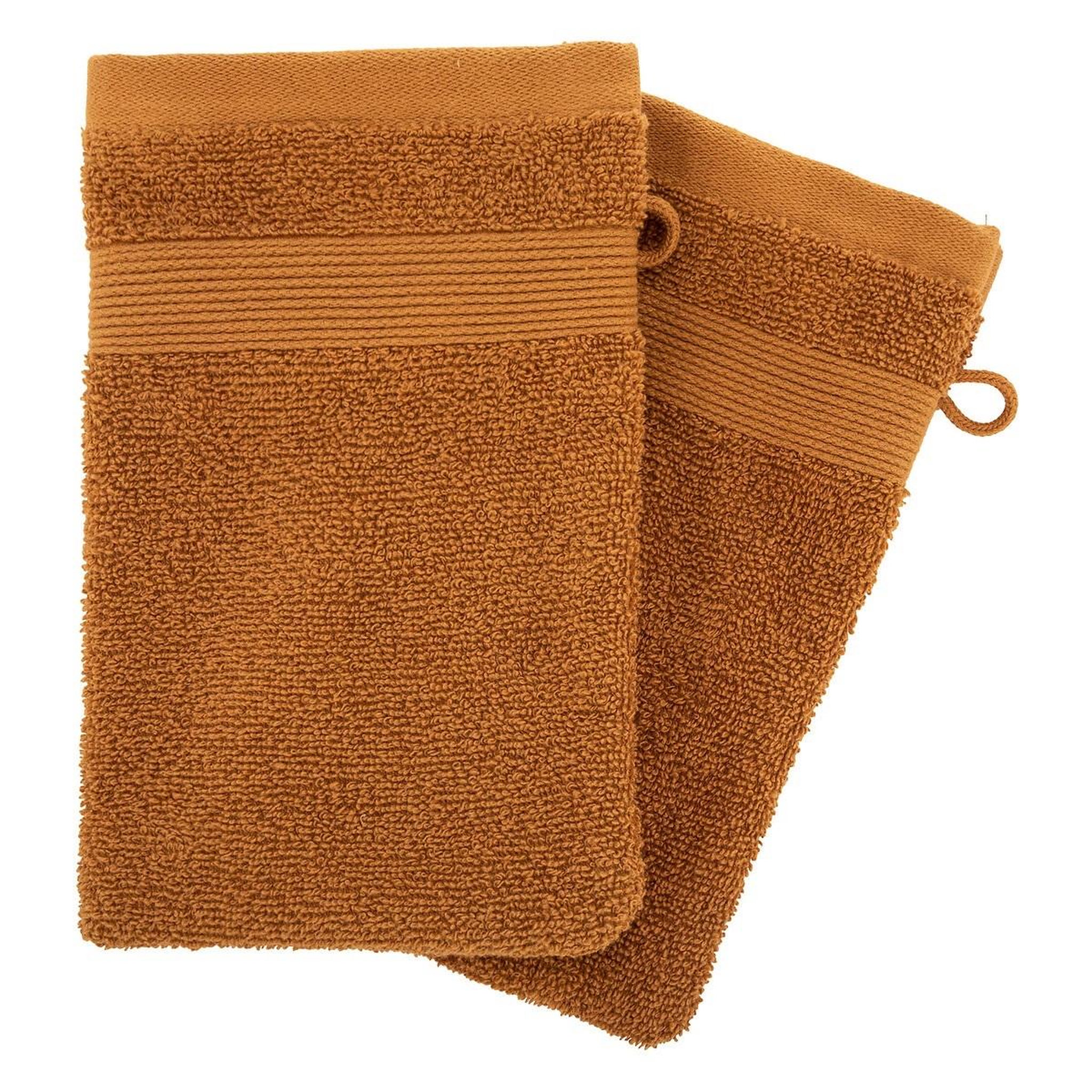 Voir la diapositive 2 : Eden Lot de 2 gants de toilette 15 x 21 cm Couleur moderne cannelle