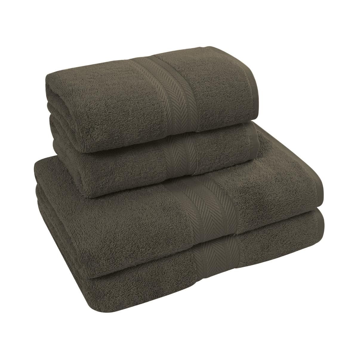 Sensei Maison Ensemble de bain 4 pièces (2 draps de bain + 2 serviettes de toilette) LUXURY