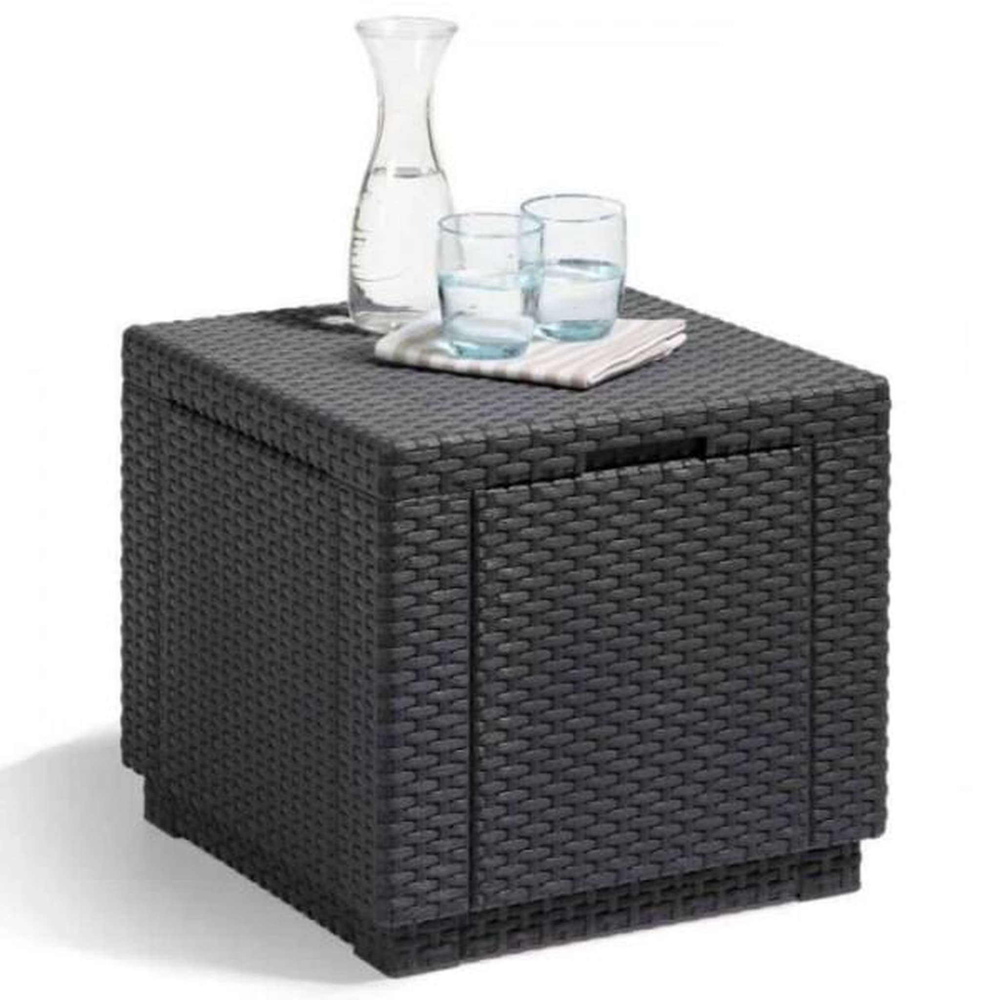 Voir la diapositive 2 : ALLIBERT by KETER Keter Pouf de rangement Cube Graphite 213816 422801