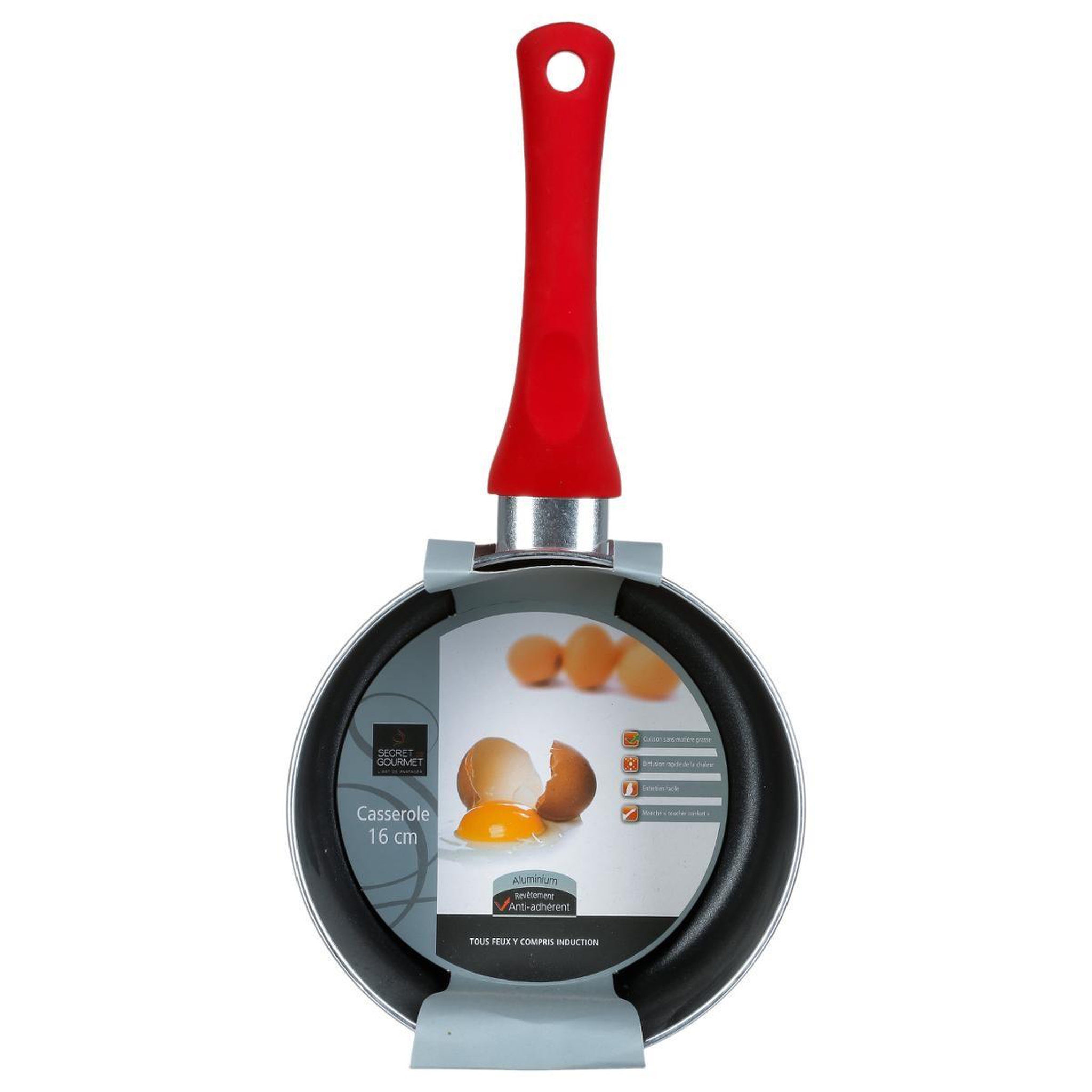 Voir la diapositive 4 : FIVE Casserole en aluminium  essentielle  16cm rouge
