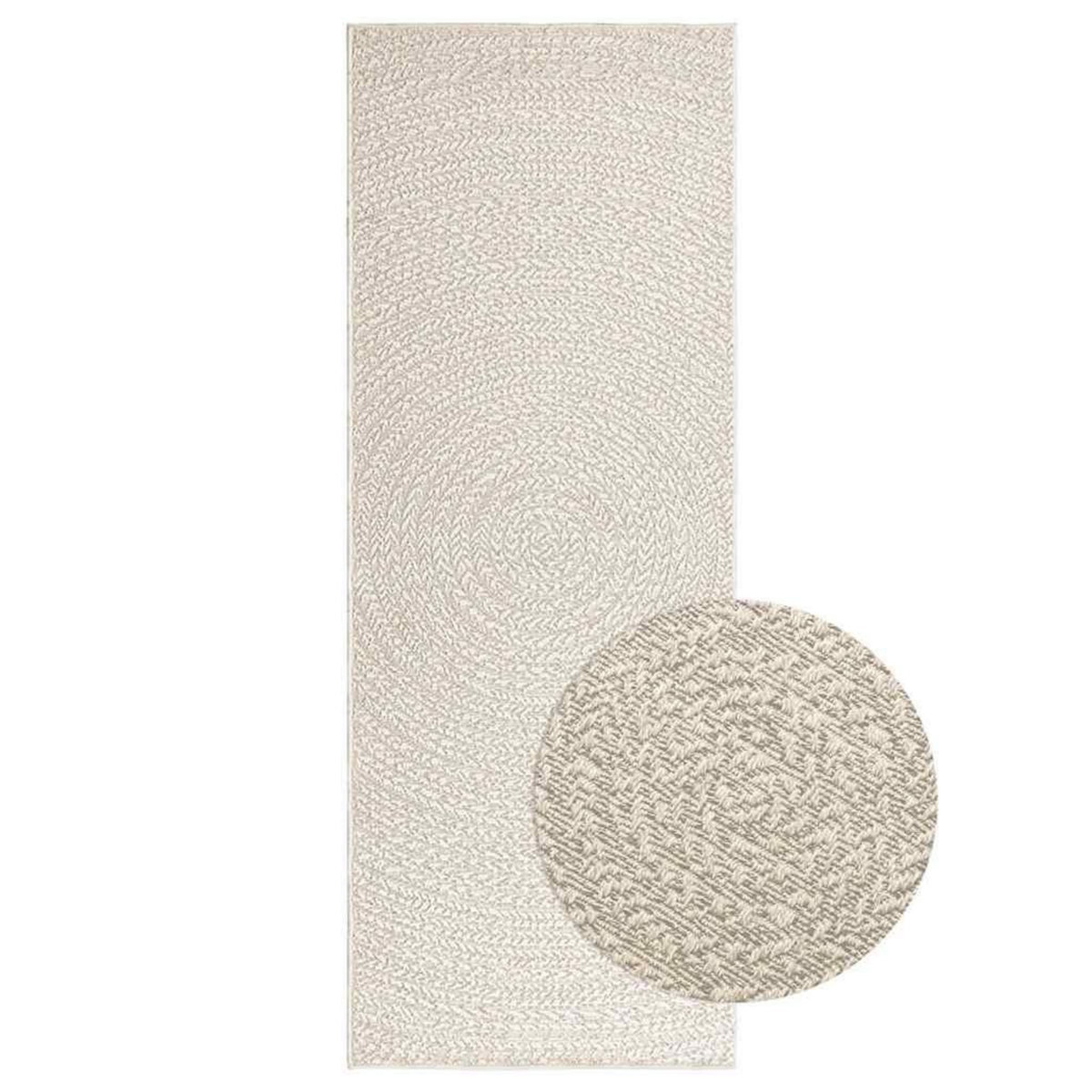 VIDAXL Tapis ZIZUR creme 80x200 cm aspect de jute interieur exterieur