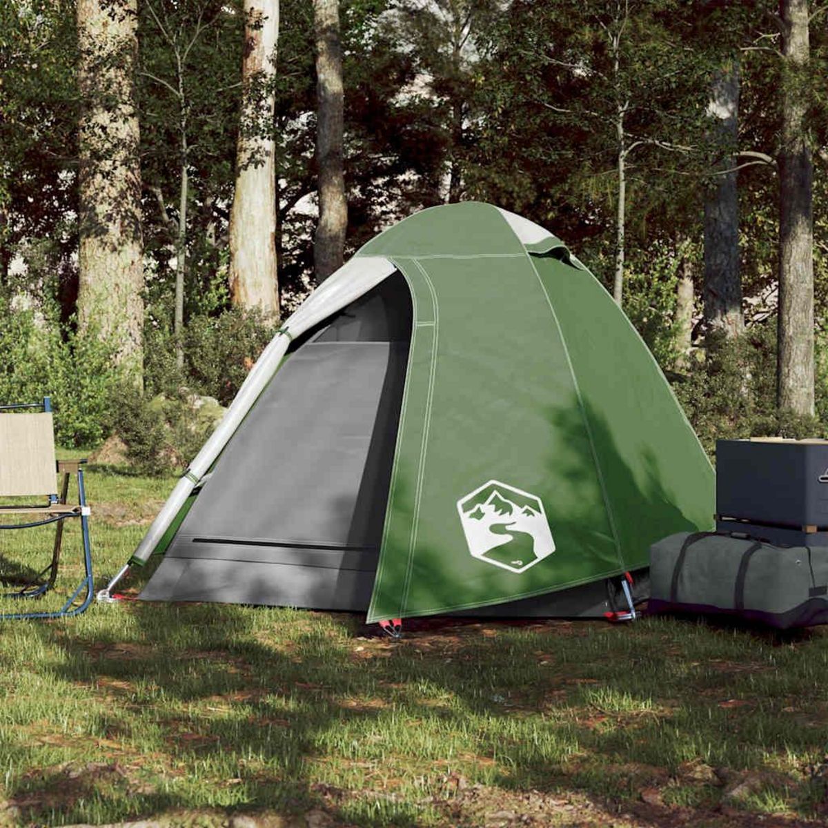 VIDAXL Tente de camping a dome 2 personne vert impermeable