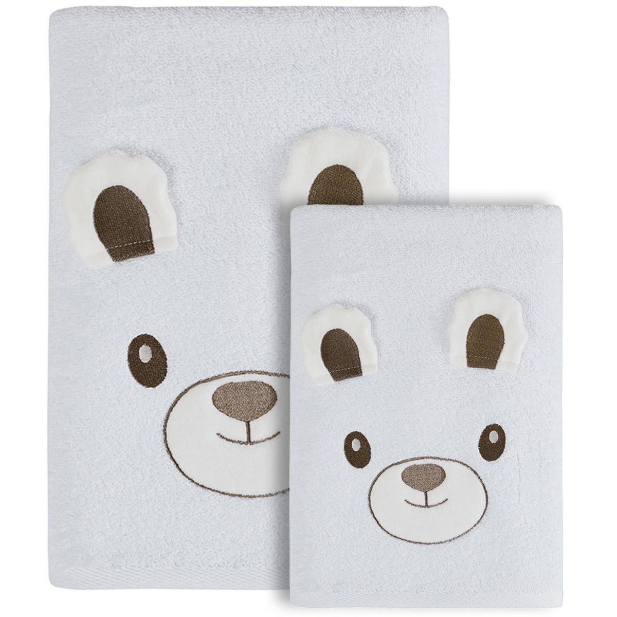 Sensei Maison Ensemble enfant 1 serviette de toilette  + 1 drap de bain BOBBY L'OURS