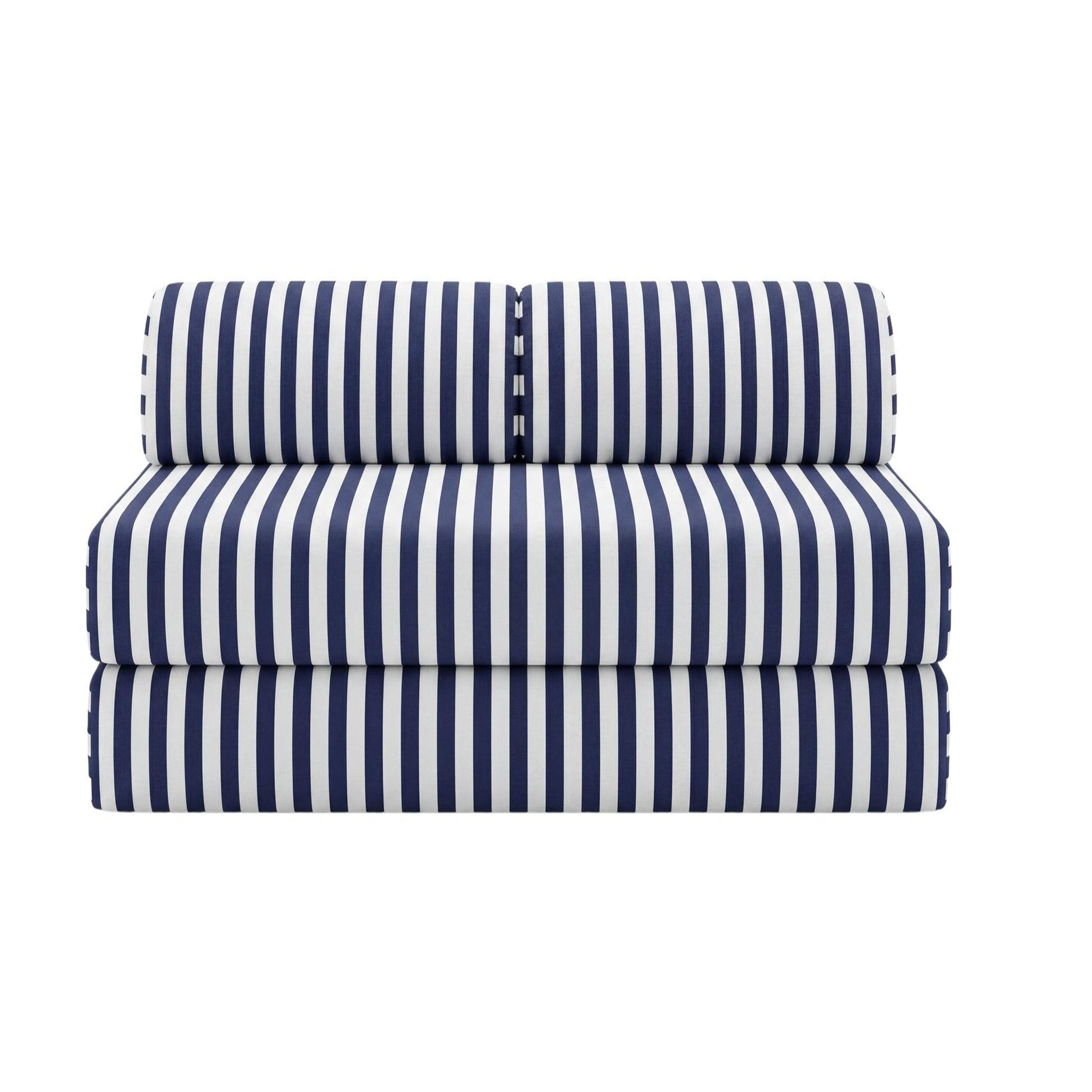CASANOVA PARIS EMILIO - Canapé droit tissu rayé 2 places. Coloris disponibles : Beige, Orange, Vert, Jaune, Bleu
