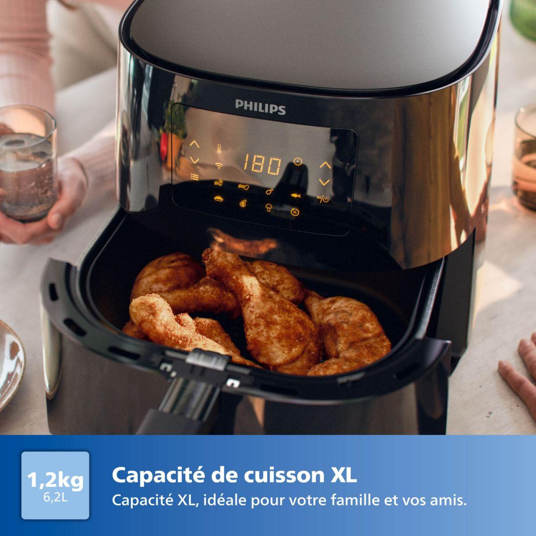 Voir la diapositive 2 : Philips Airfryer Series 5000 XL 6,2L HD9280/70  connecté
