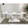 Voir la diapositive 6 : BEST MOBILIER Buriti - table à manger extensible - blanc et effet marbre - 4 à 6 personnes