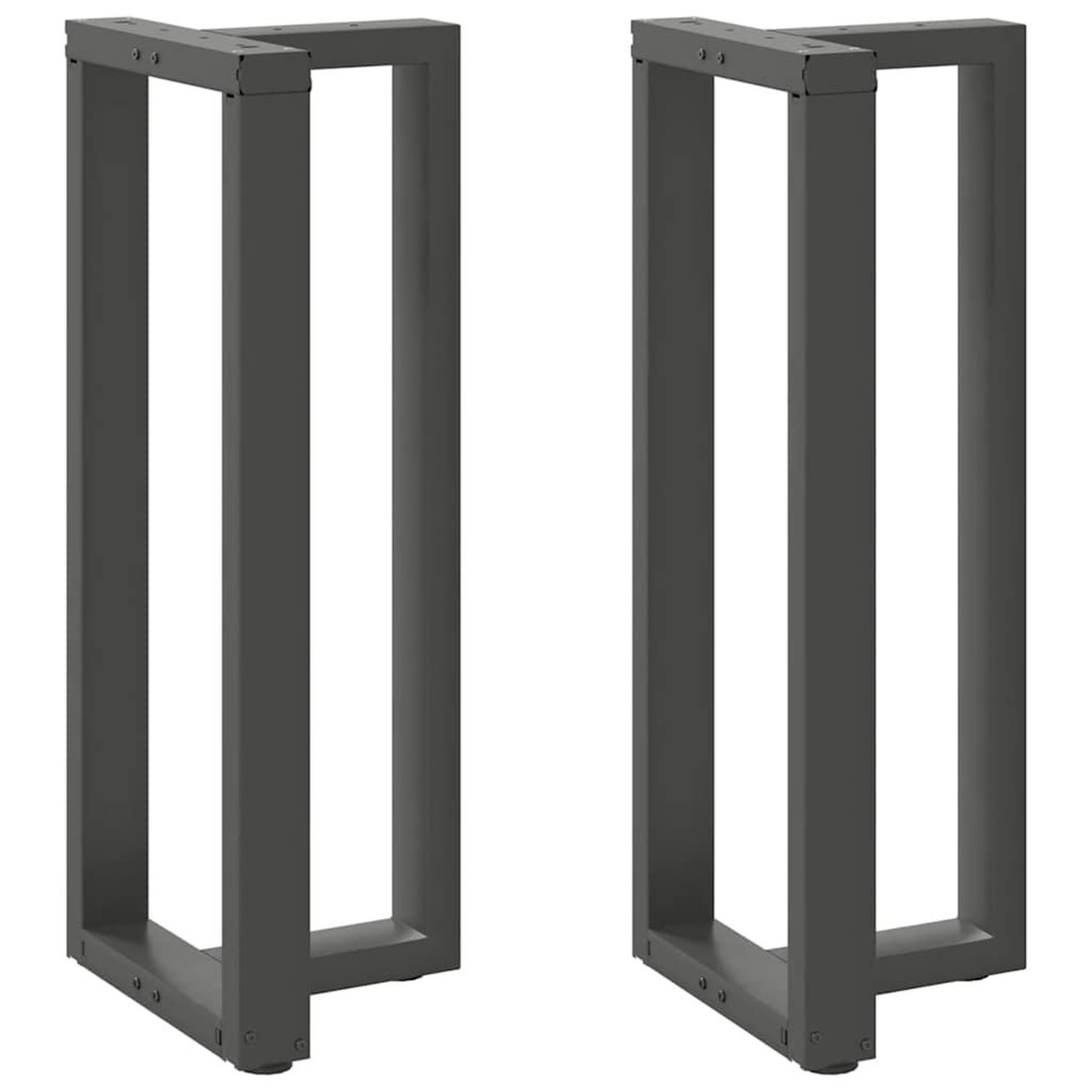 VIDAXL Pieds de table de bar forme de T 2 pcs anthracite acier