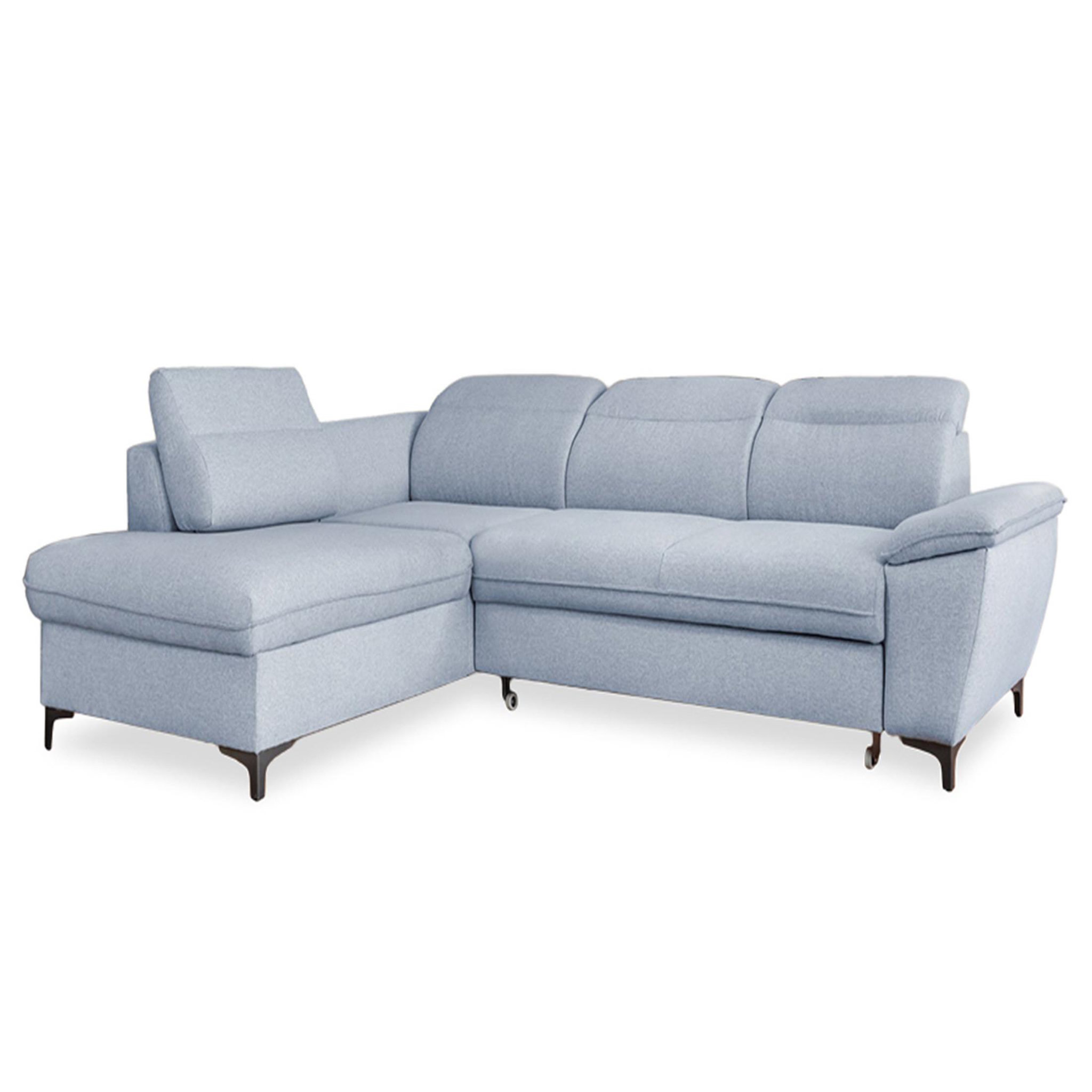 Voir la diapositive 1 : BEST MOBILIER Clever - canapé d'angle gauche - 5 places - convertible avec coffre et têtières - en tissu