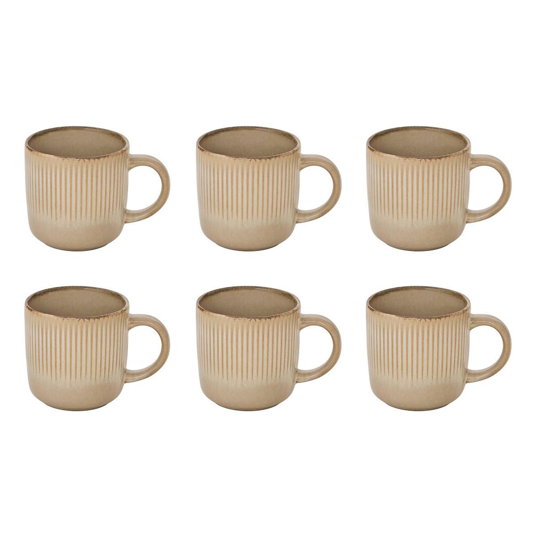 SECRET DE GOURMET Lot de 6 mugs en céramique  chloe  36cl beige