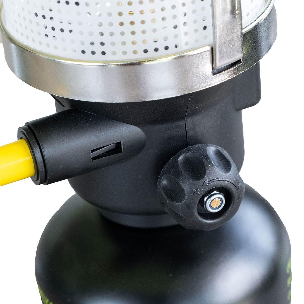 INTEC Lampe à gaz 1100W Allumage Piezo Coque Métal - Lampe de Camping Extérieure Cartouche gaz Butane 190g Perçables INTEC