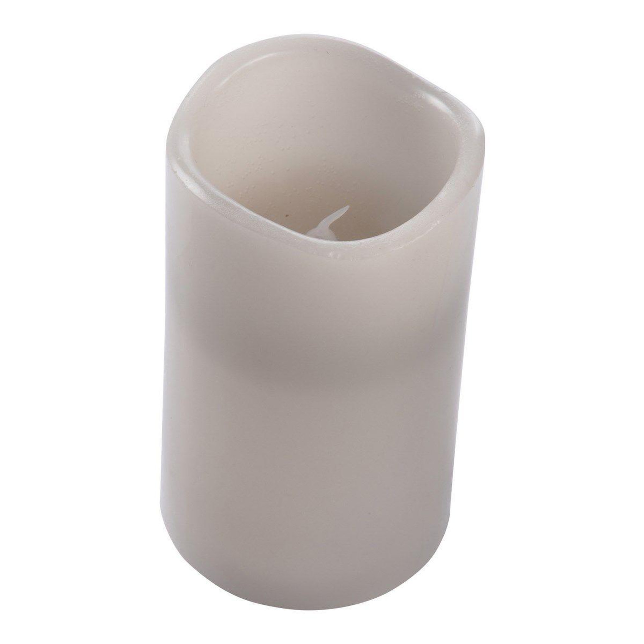 HOMEA Bougie Pilier LED  Jasper  15cm Gris Clair