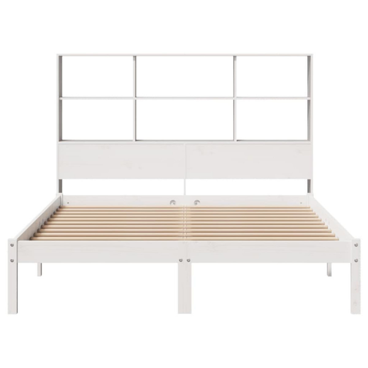 VIDAXL Lit bibliotheque sans matelas blanc 140x200 cm bois pin massif