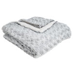 ATMOSPHERA Plaid Imitation Fourrure  Bouclée  180x230cm Gris Clair