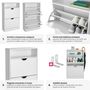 Voir la diapositive 4 : tectake Armoire à chaussures pour 12 paires de chaussures blanc