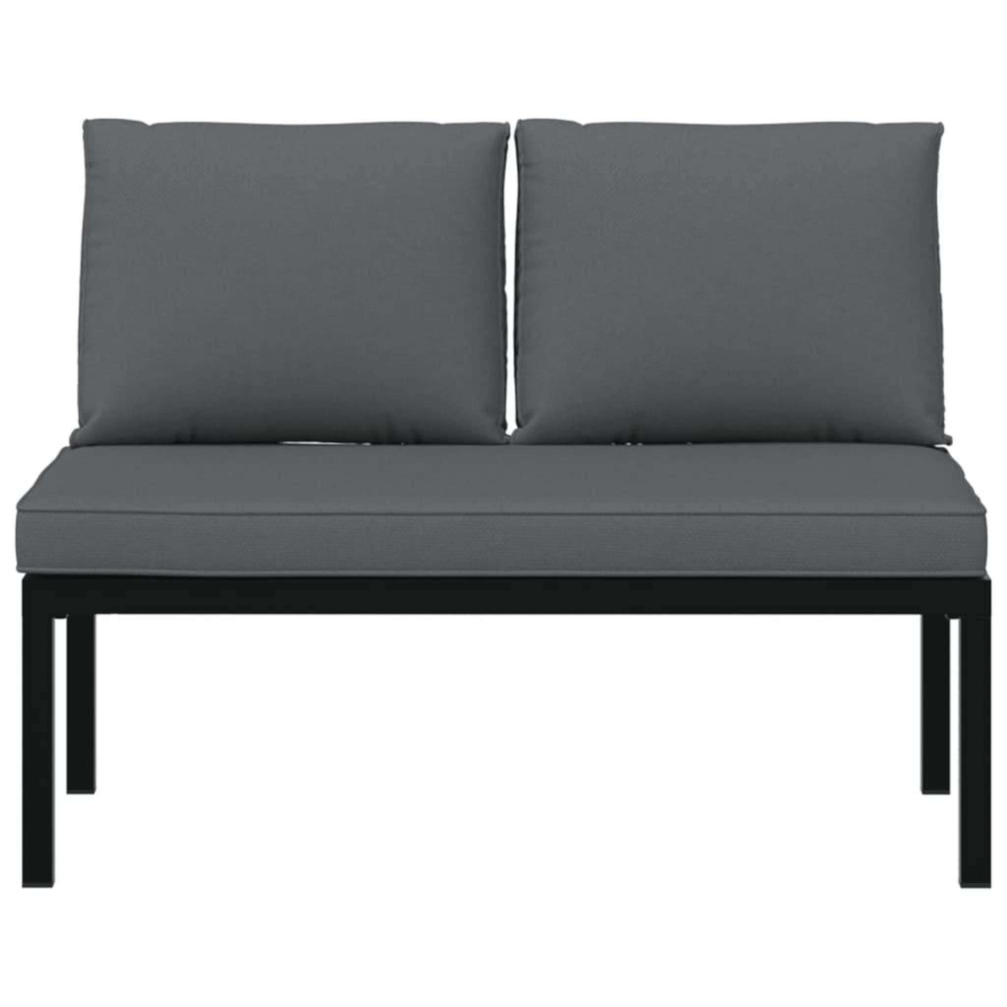 Voir la diapositive 3 : VIDAXL Banc de jardin avec coussins noir aluminium
