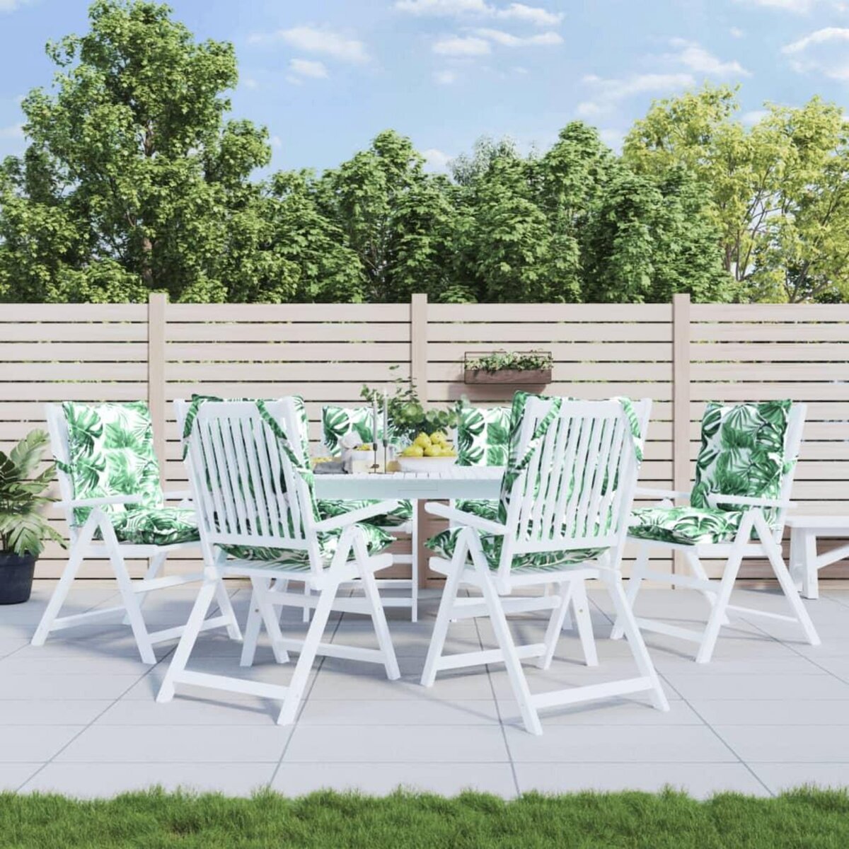 VIDAXL Coussins de chaise a dossier bas lot de 6 modele de feuille