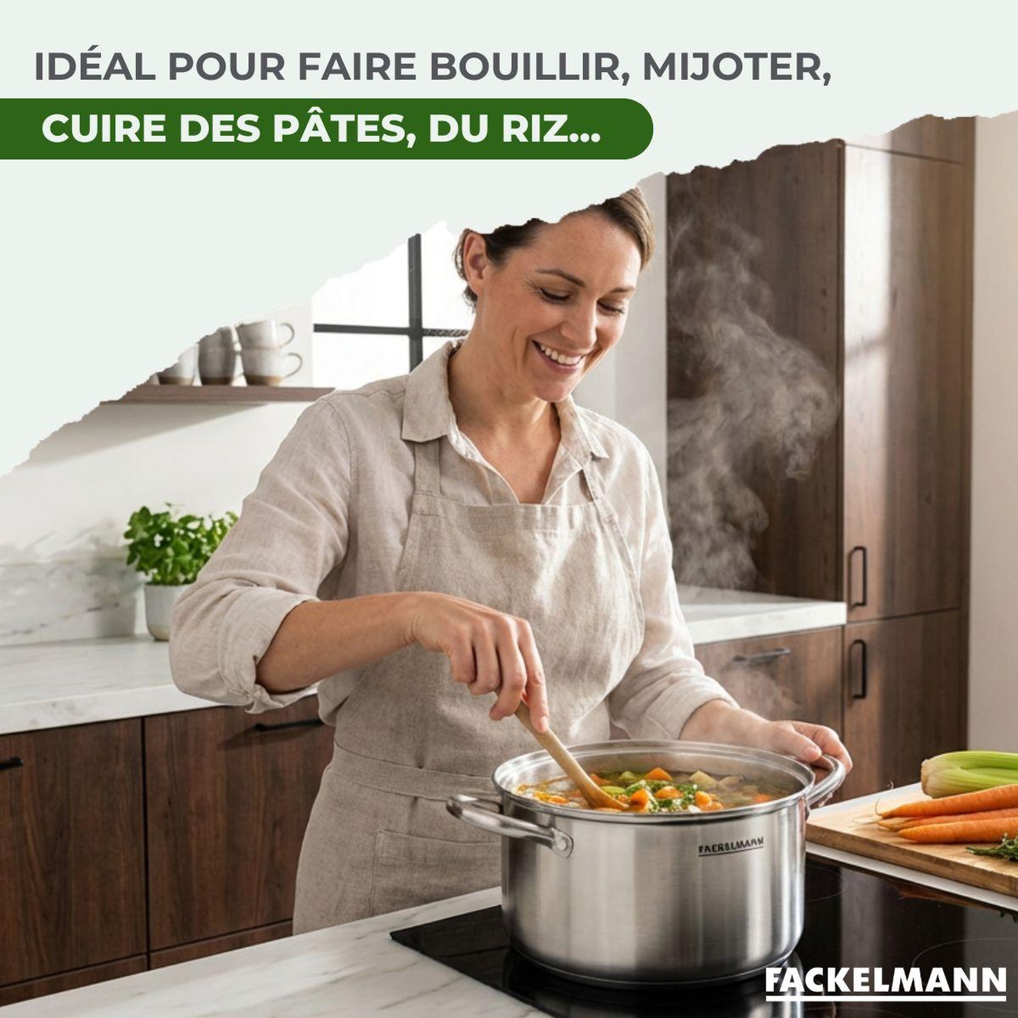 Voir la diapositive 4 : Fackelmann Faitout 24 cm en inox 18/10 Triply Fackelmann Vita3
