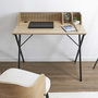 Voir la diapositive 2 : The Home Deco Factory Bureau Saulk en bois et métal - Marron et noir