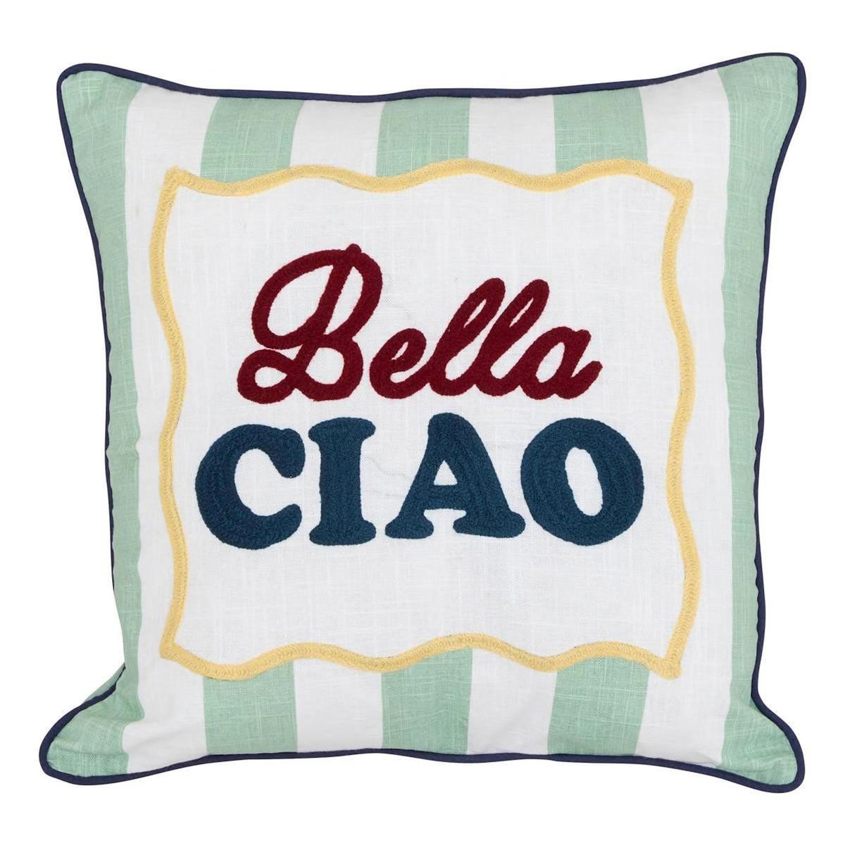 ATMOSPHERA Coussin Déco Imprimé  Della  40x40 Vert Céladon