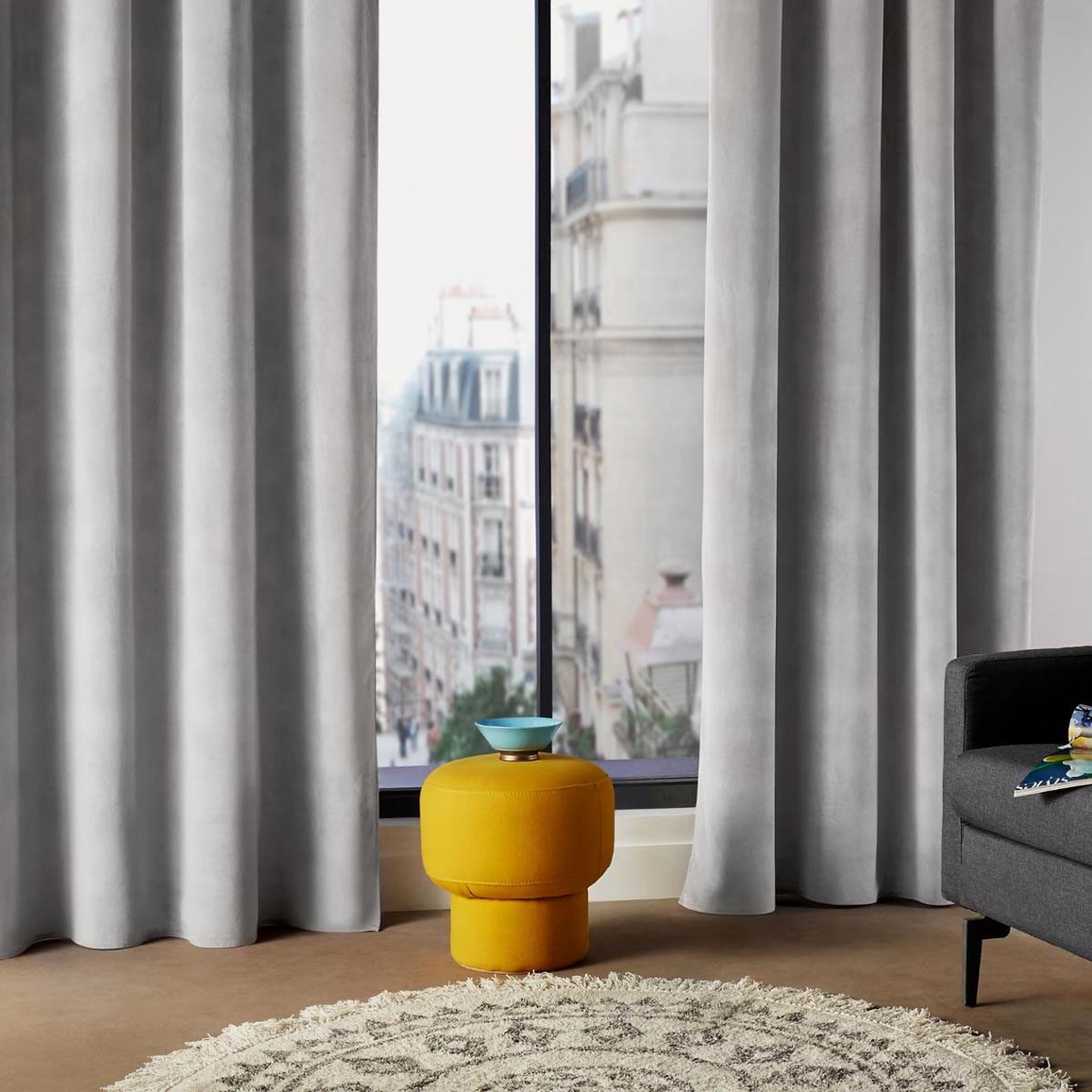 ATMOSPHERA Rideau tamisant  lilou  140x260cm gris