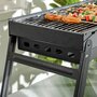 Voir la diapositive 5 : OUTSUNNY Barbecue à charbon de bois pliable portable dim. 74L x 30l x 37H cm avec grille acier noir