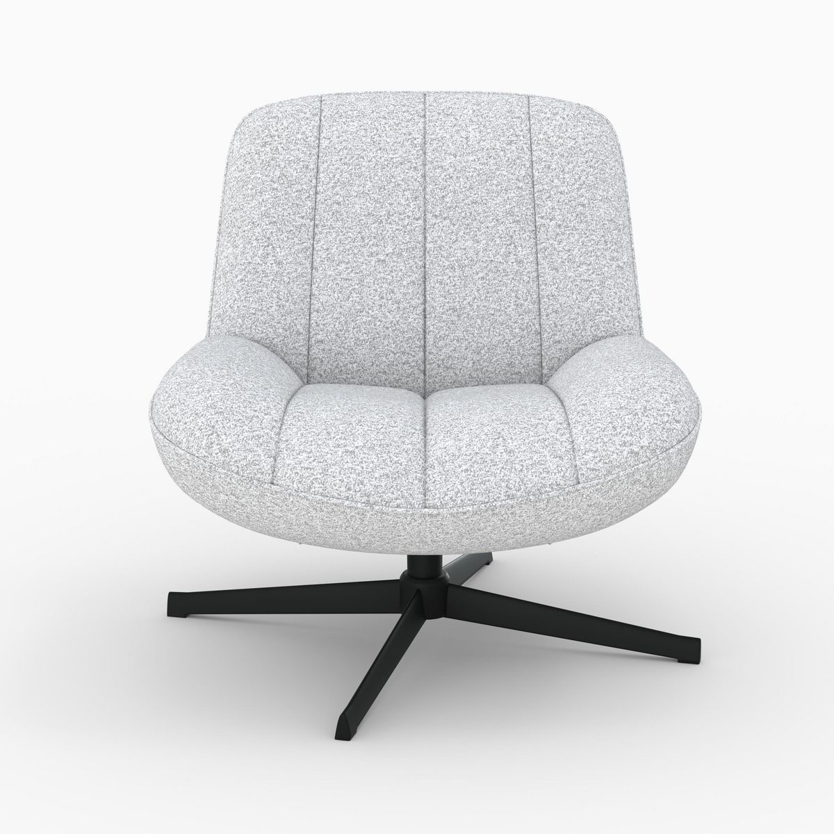 Rendez vous déco Fauteuil pivotant en tissu bouclé blanc cassé - Elvis
