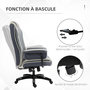 Voir la diapositive 6 : VINSETTO Fauteuil de bureau gamer ergonomique grand confort - 76L x 80l x 118-124H cm - gris