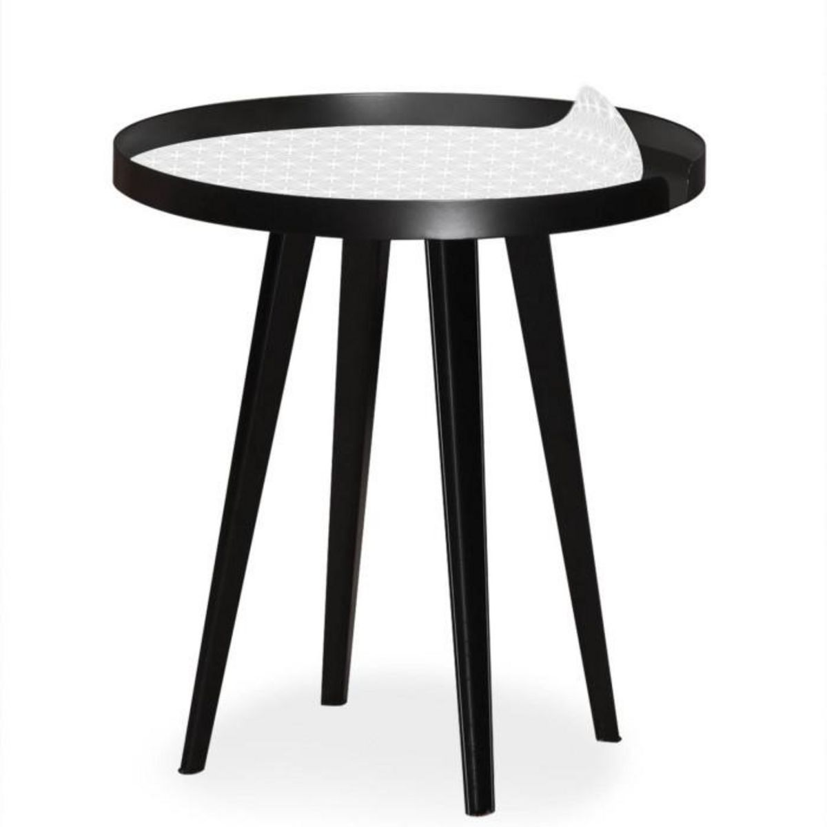 Paris Prix Table d'Appoint à Rebord 3 Covers  Scandinave  45cm Noir