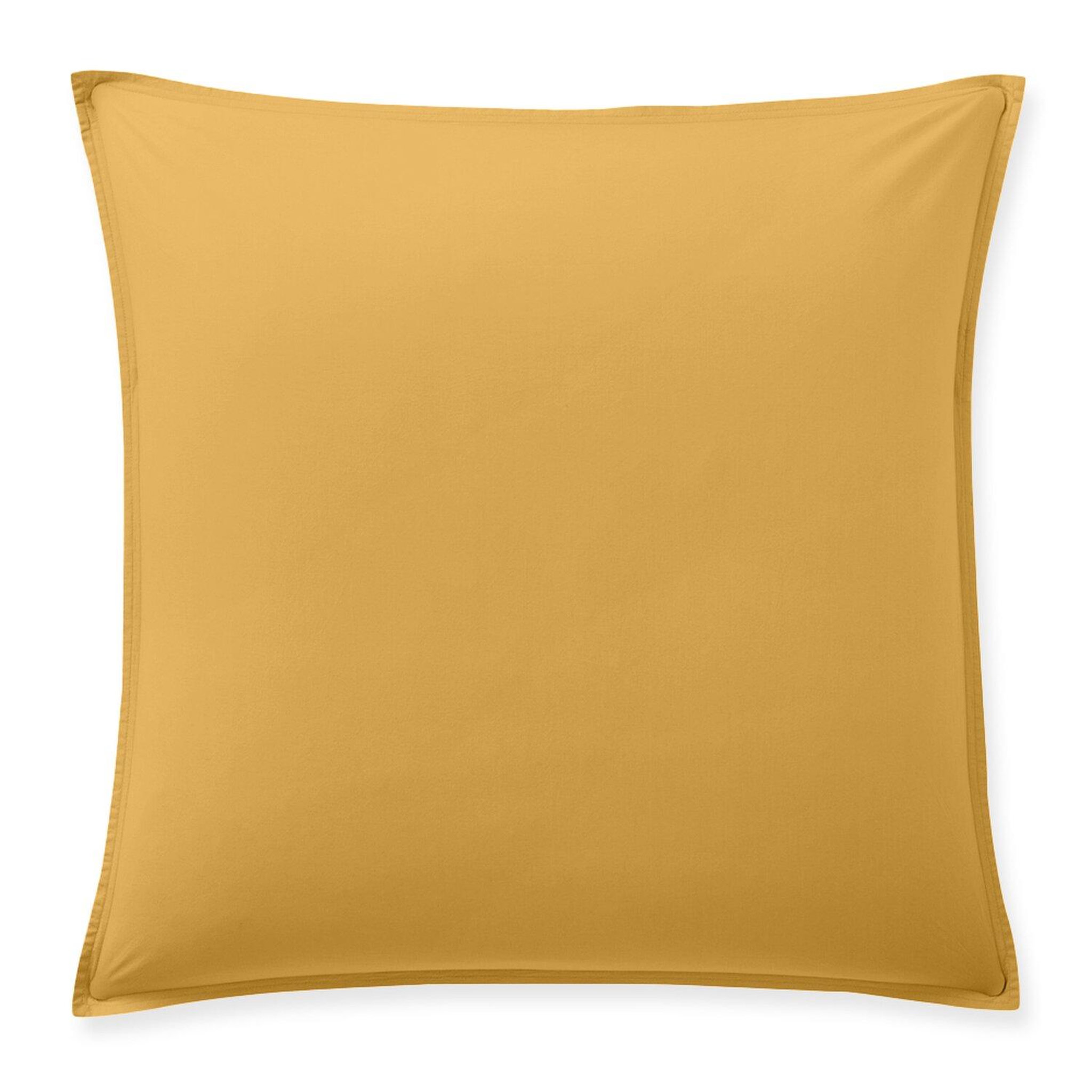 Voir la diapositive 1 : BATON ROUGE Taie d'oreiller percale de coton lavé 80fils/cm² - jaune moutarde