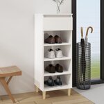 VIDAXL Armoire a chaussures Blanc brillant 40x36x105cm Bois ingenierie