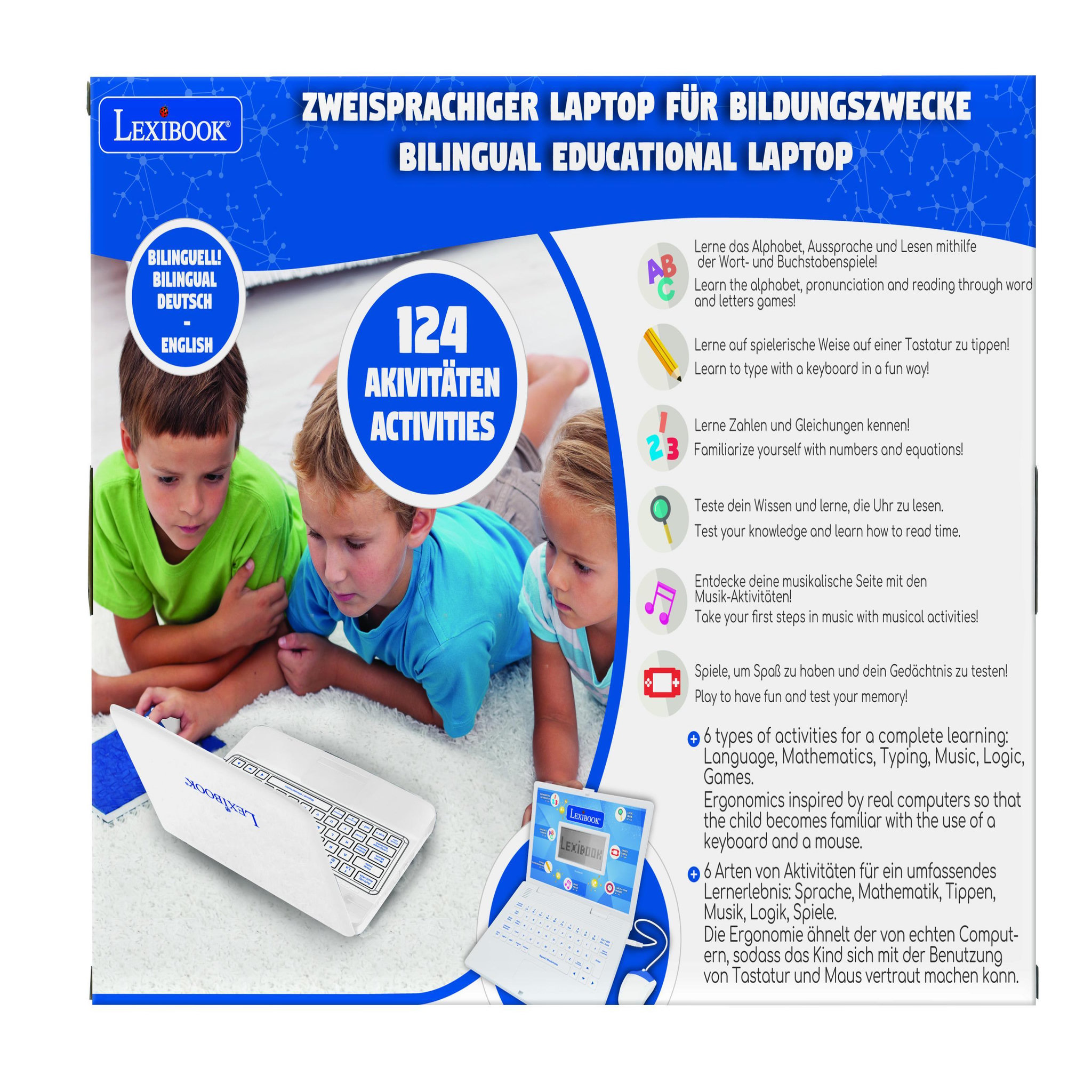 Voir la diapositive 5 : Lexibook ordinateur portable éducatif Power Kid bilingue en anglais et allemand