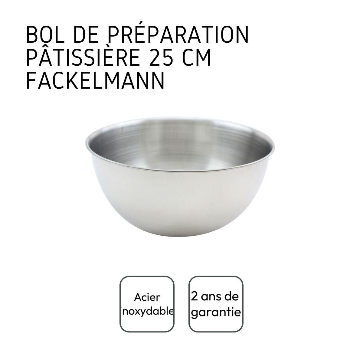 Fackelmann Ensemble de 2 Bols à mixer en inox de 20,5 cm de diamètre Fackelmann Basic