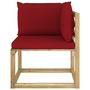 Voir la diapositive 4 : VIDAXL Canape d'angle de jardin avec coussins Bois impregne de vert