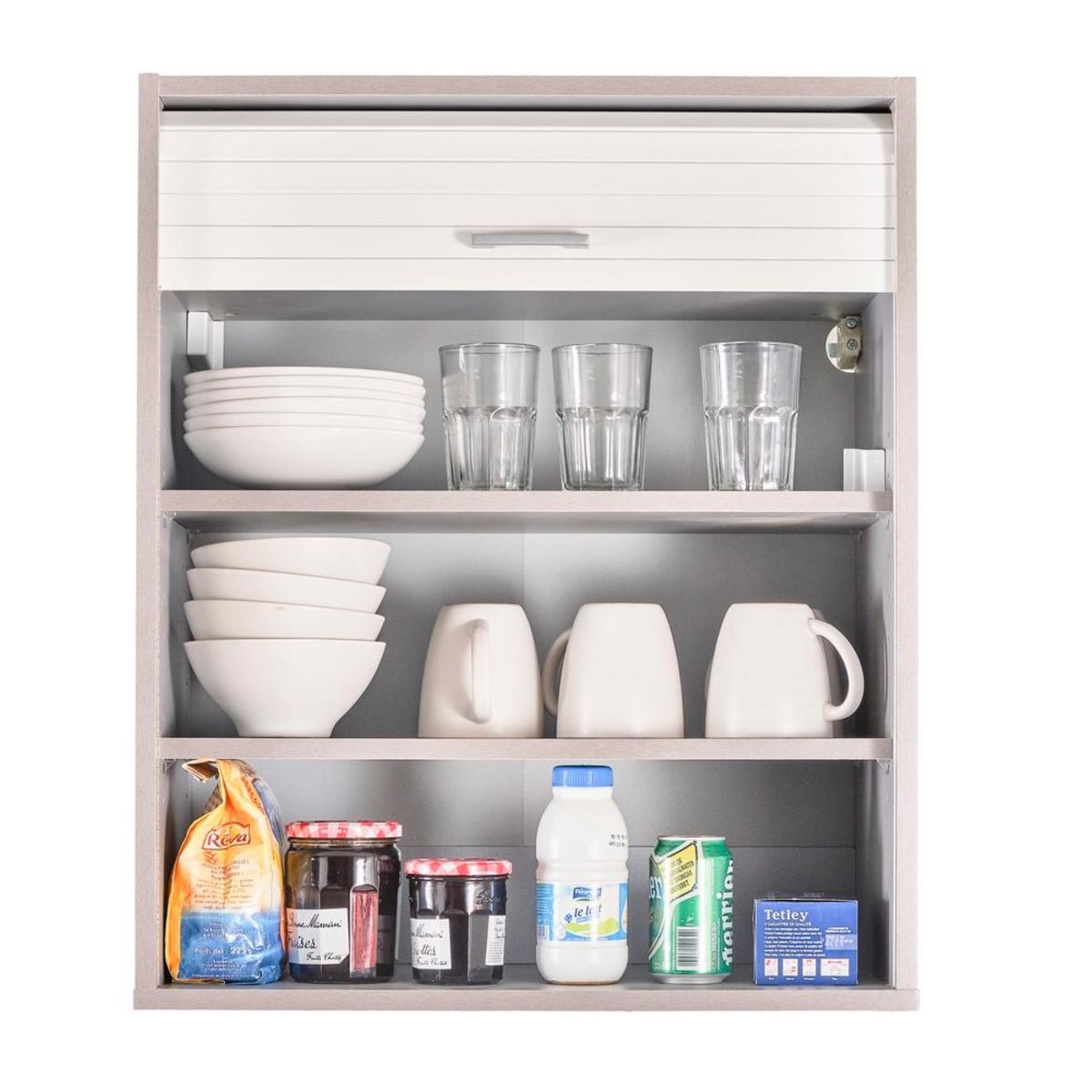 Rangement de cuisine à rideau coloris aluminium L60 cm - COOKING