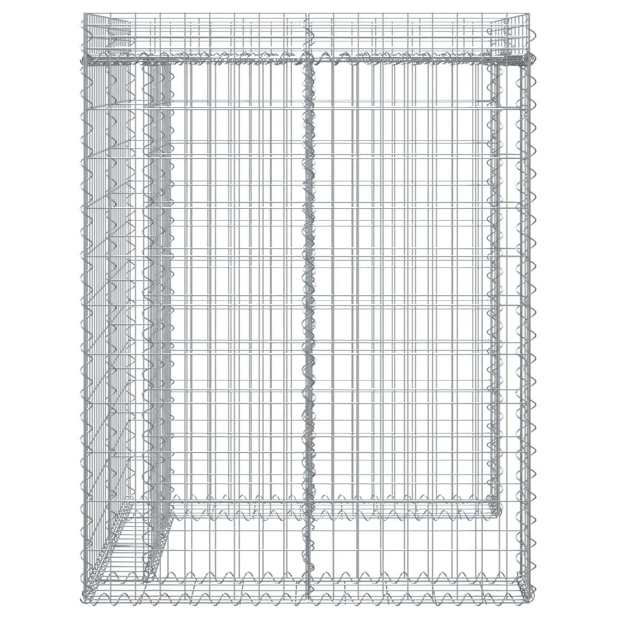 Voir la diapositive 4 : VIDAXL Mur de gabion pour poubelle 110x91x120 cm fer galvanise